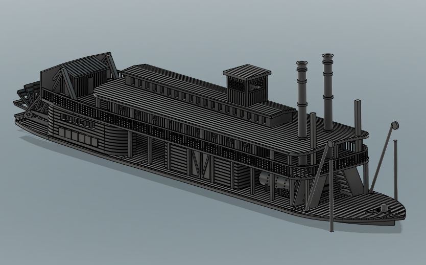 15mm Steamboat Bertrand by East Coast Ironclads - Wargaming3D