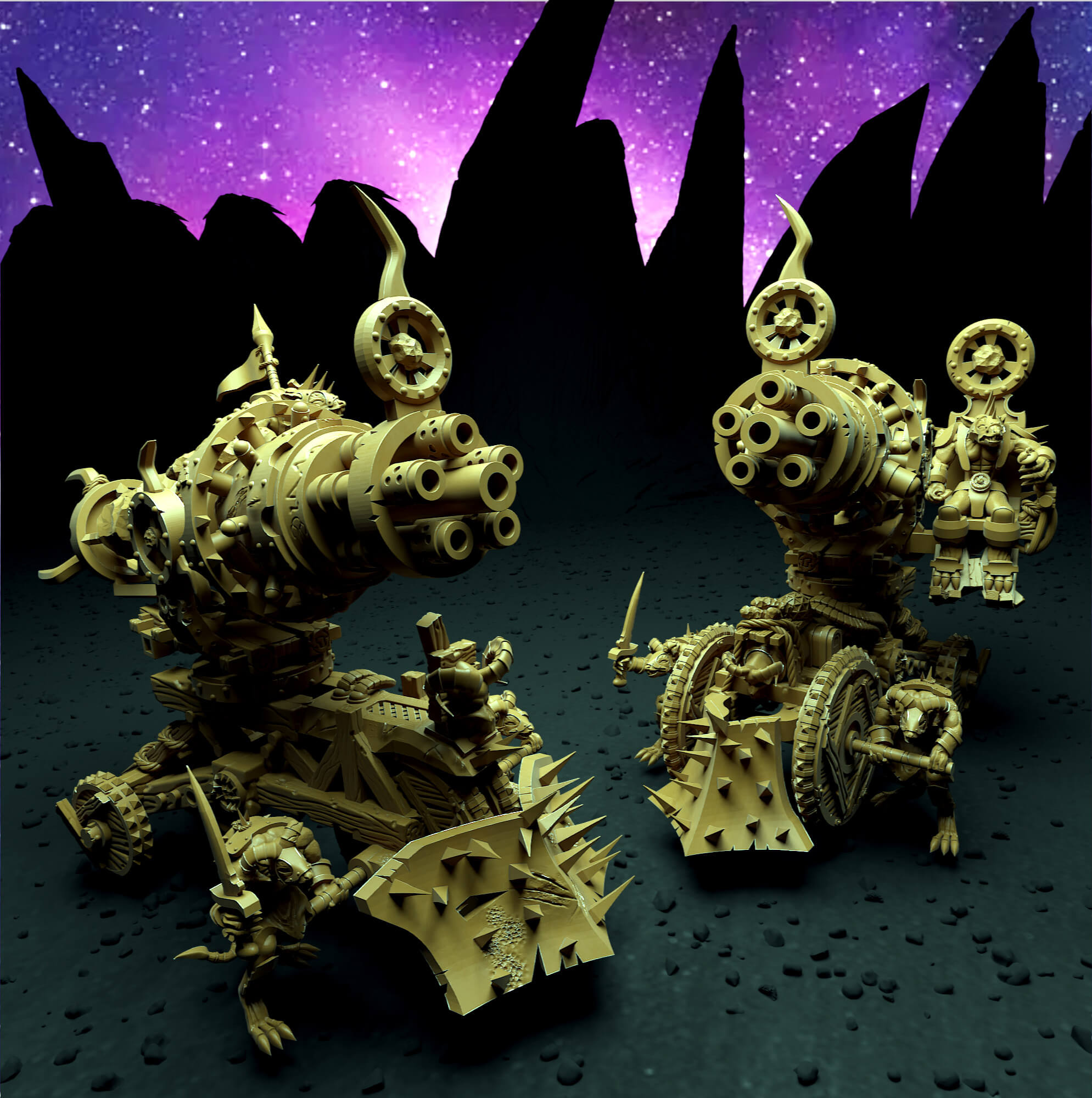 Ratkin warp siege artillery cannon (Proxy fantasy miniature) by Mystic ...