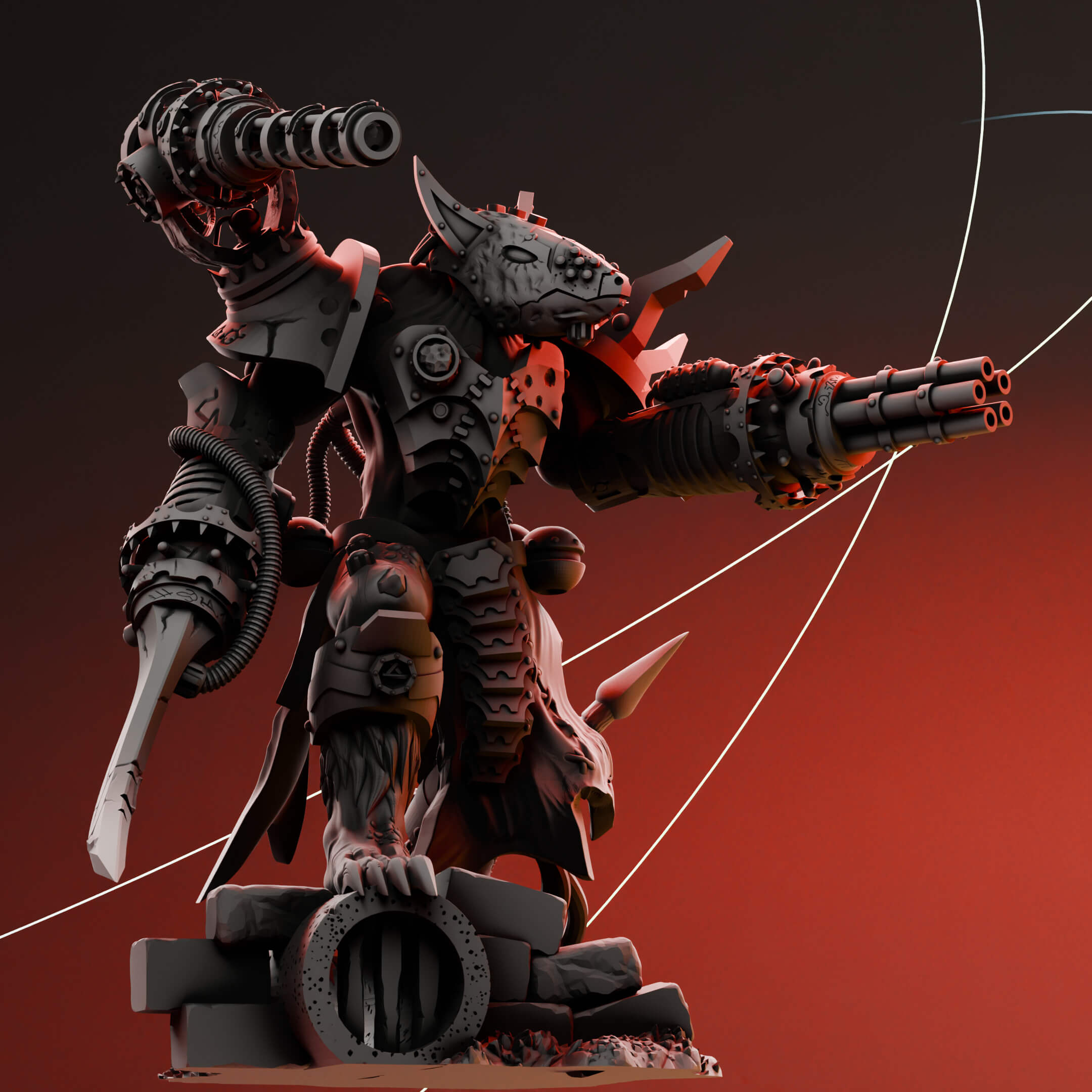 Ratkin Storm bringers - heavy weapons by Mystic Pigeon Gaming - MiniHoarder