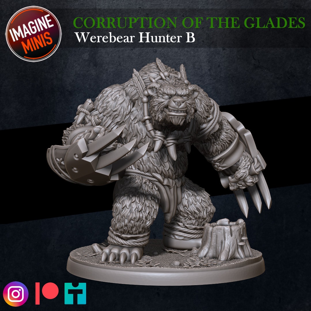 Corruption Of The Glades - Werebear Hunter B by Imagine Minis - MiniHoarder