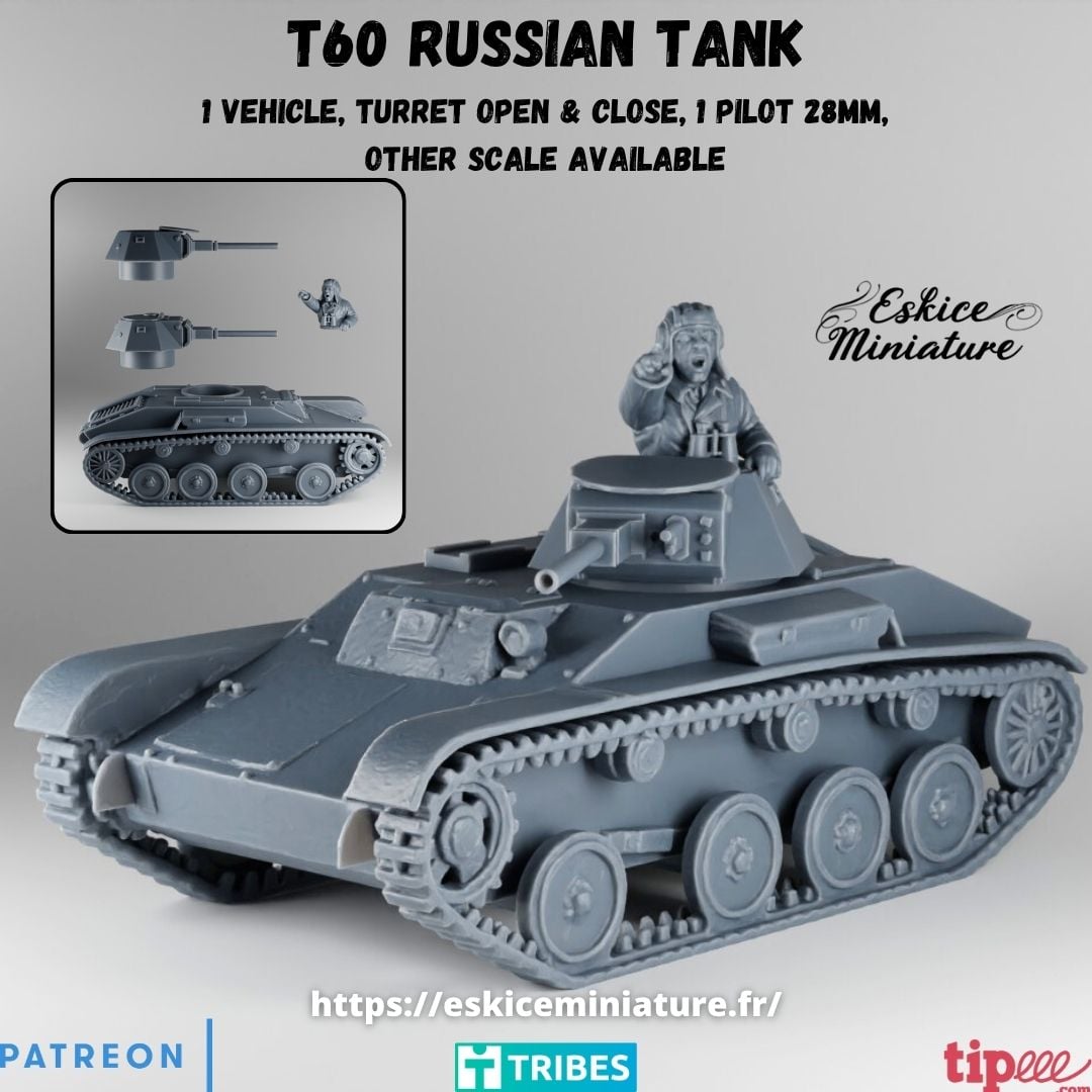 SU85 Tank with russian tank riders - 28mm by Eskice Miniature