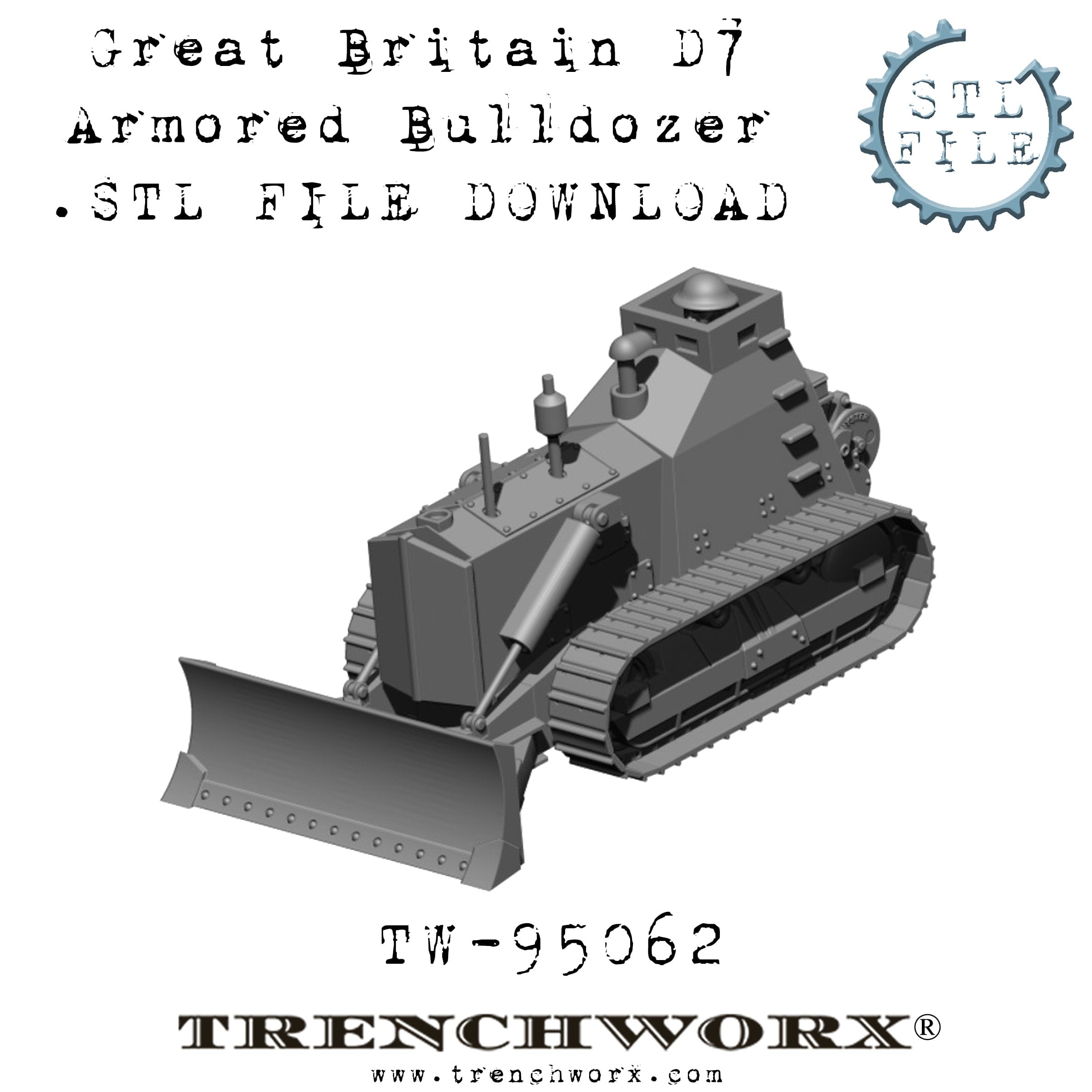 Caterpillar D7 Armored Bulldozer by Trenchworx - Wargaming3D