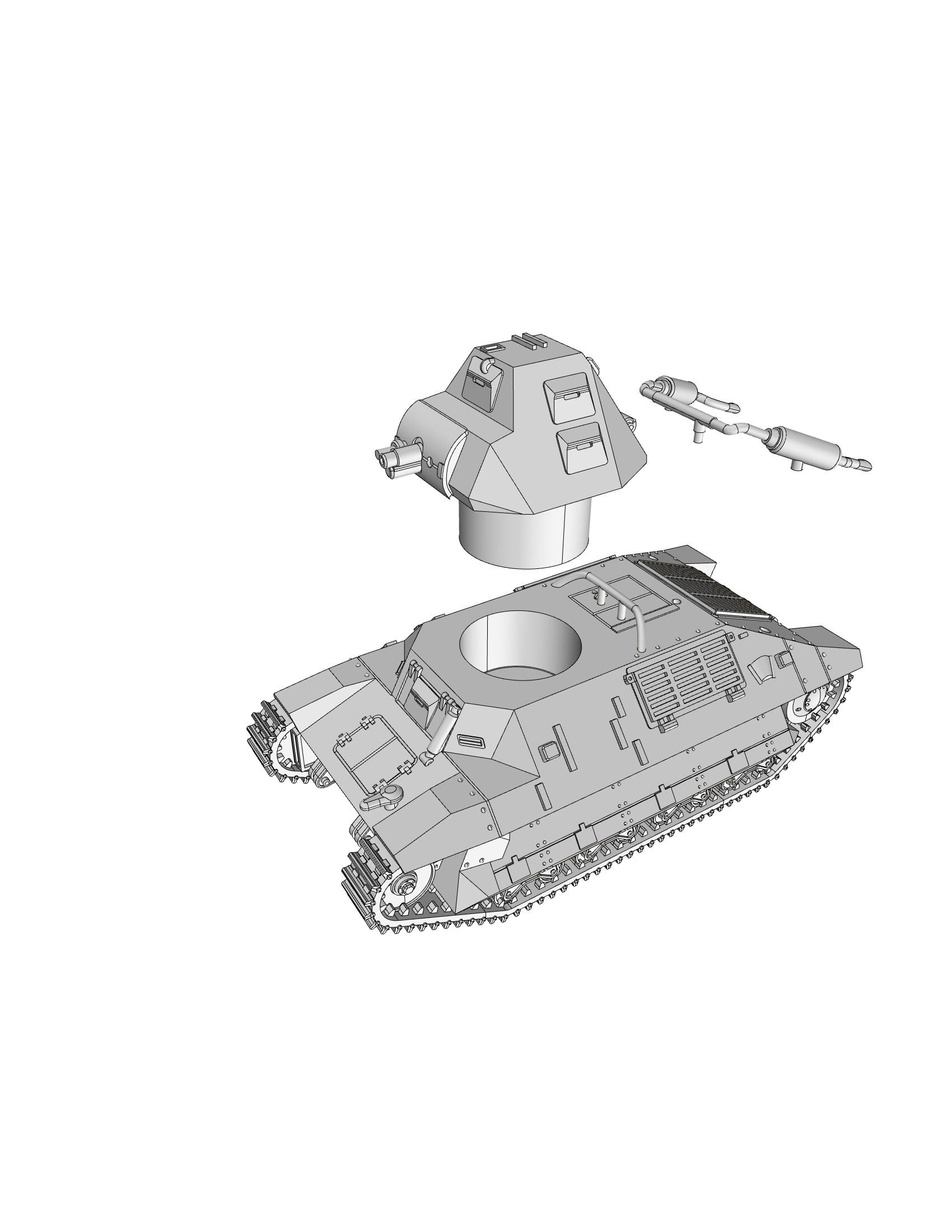 FCM 36 (CHAR LEGER MODELE 1936 FCM) 1/56 (28mm) by Print your tank ...