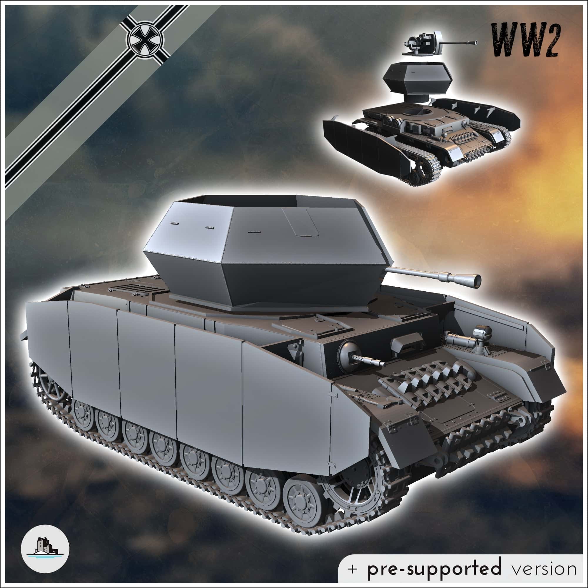 自動車 GERMAN TANK4 TYPE F2  1/15scale Bandai 1/15 German Tank 4 Type F2 Static/RC Tank