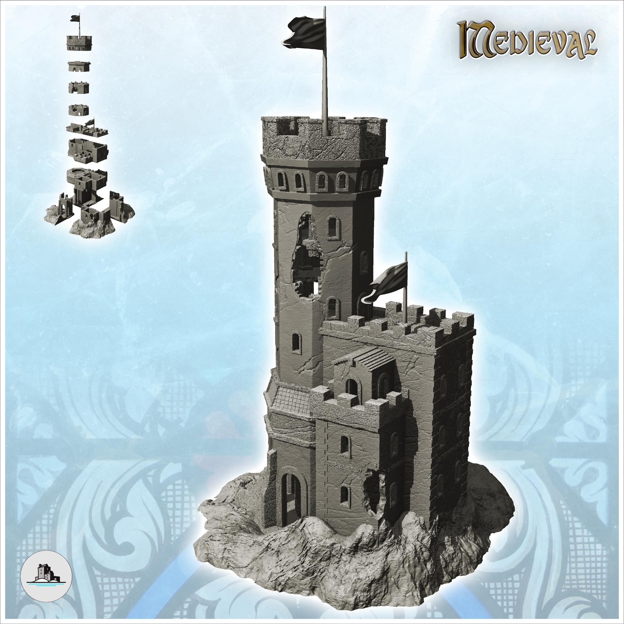 Medieval castles pack No. 1 by Hartolia Miniatures - Wargaming3D