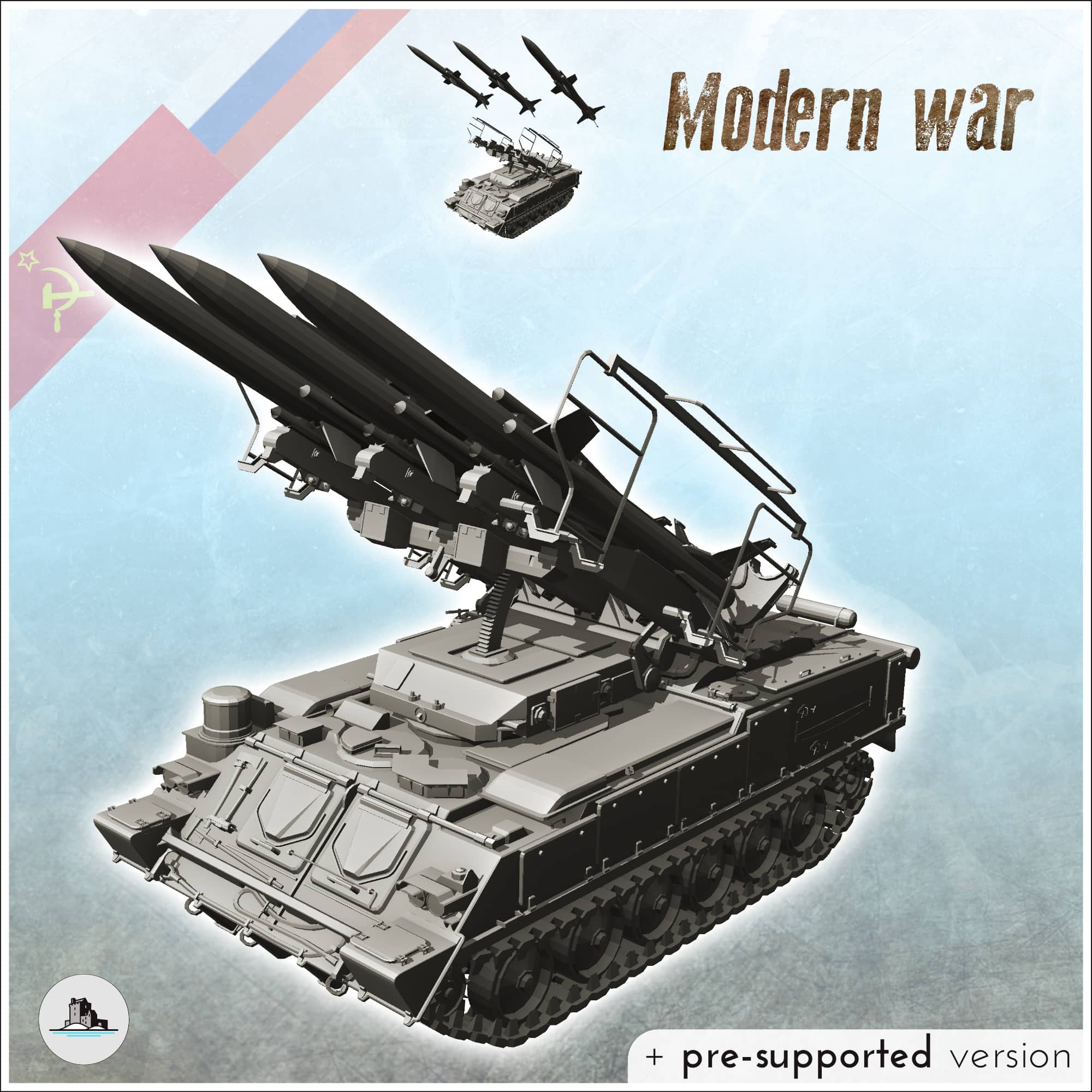 Russian Soviet 2K12 Kub SA-6 Gainful SAM mobile air-defense tank by ...