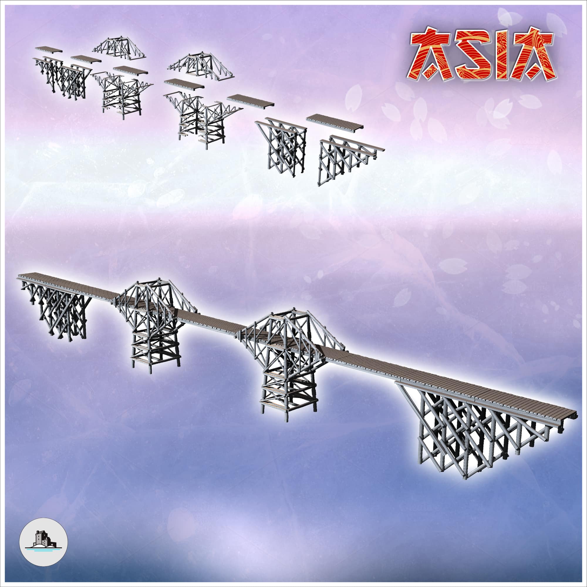 Wooden bridge over the River Kwai (3) by Hartolia Miniatures
