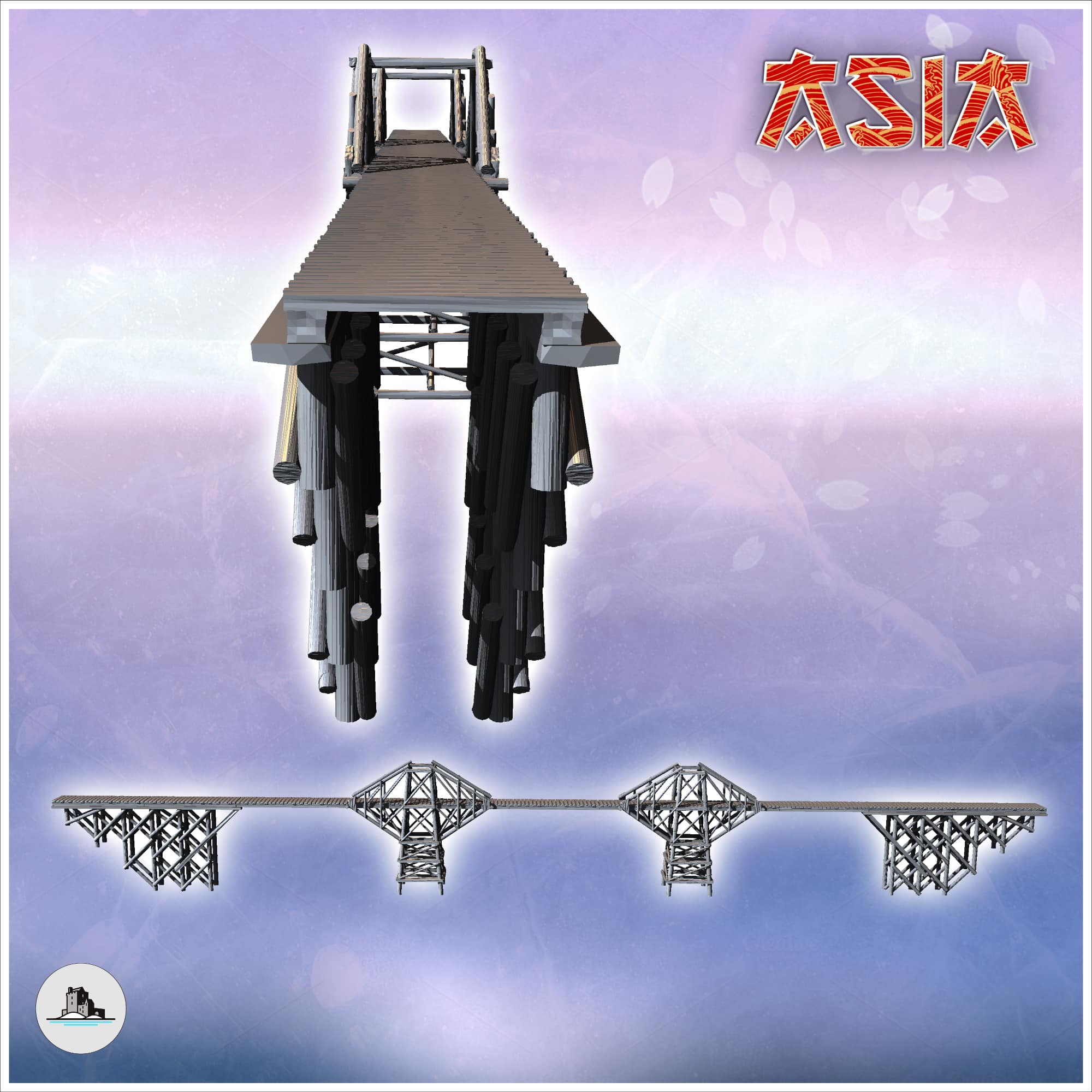 Wooden bridge over the River Kwai (3) by Hartolia Miniatures