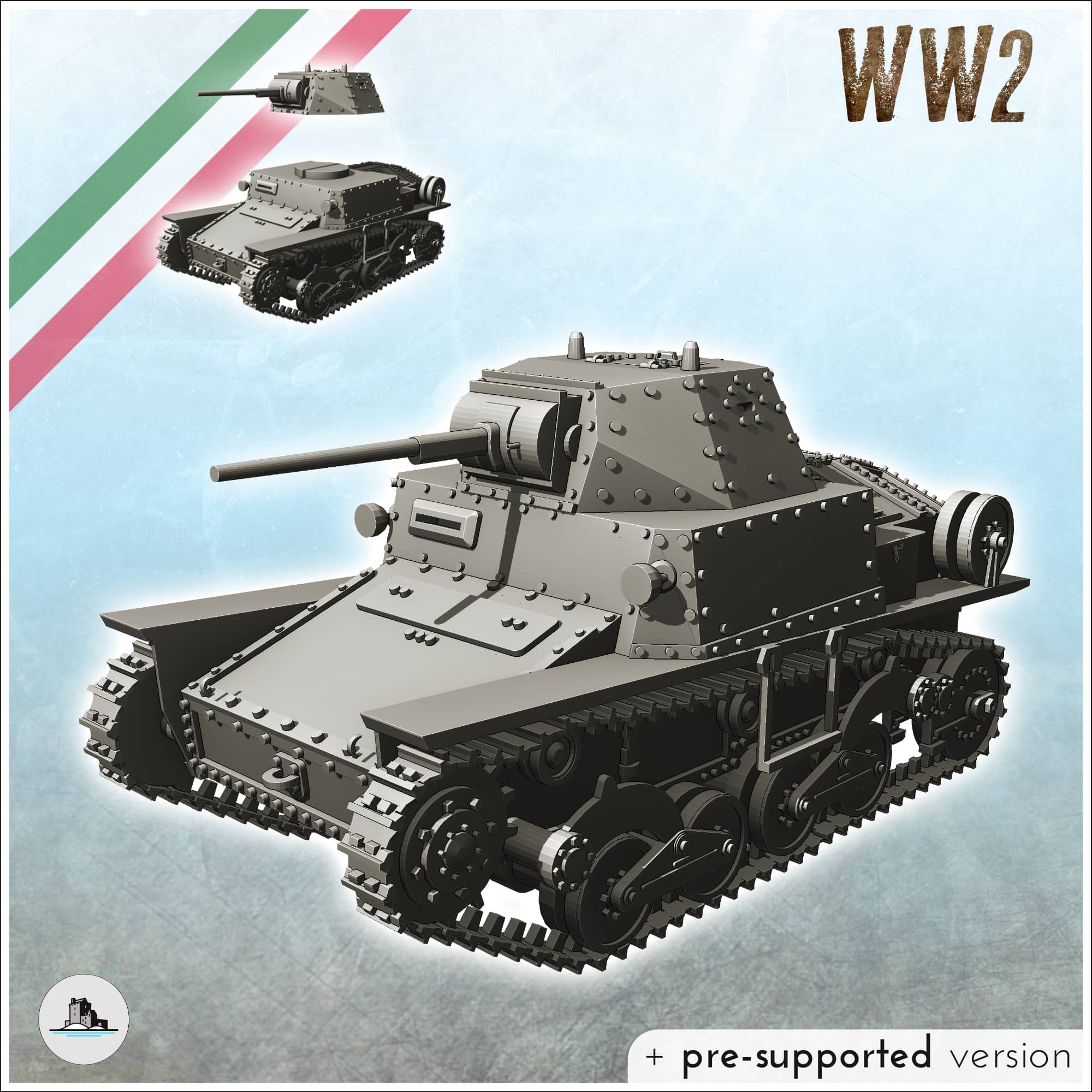 Fiat-Ansaldo L6-40 Italian light tank by Hartolia Miniatures