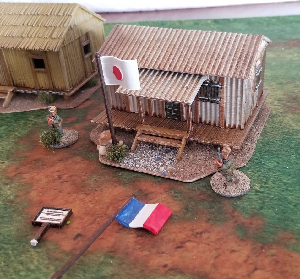 Décor 28mm WW2 - Bâtiment Administratif Jungle Tropicale/village - Imprimé 3D