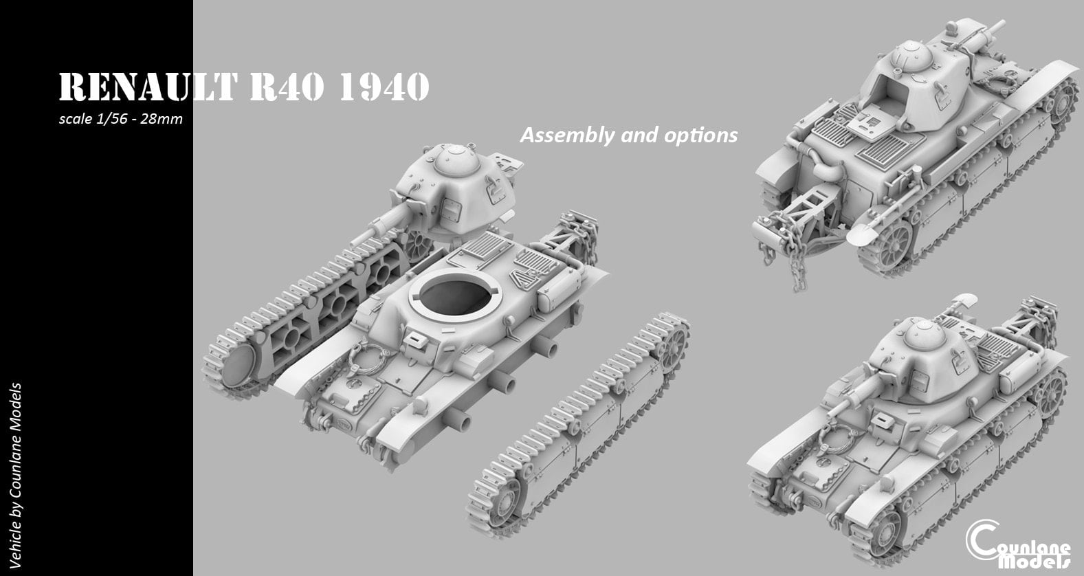 Renault R40 1940 by Counlane Models - Wargaming3D
