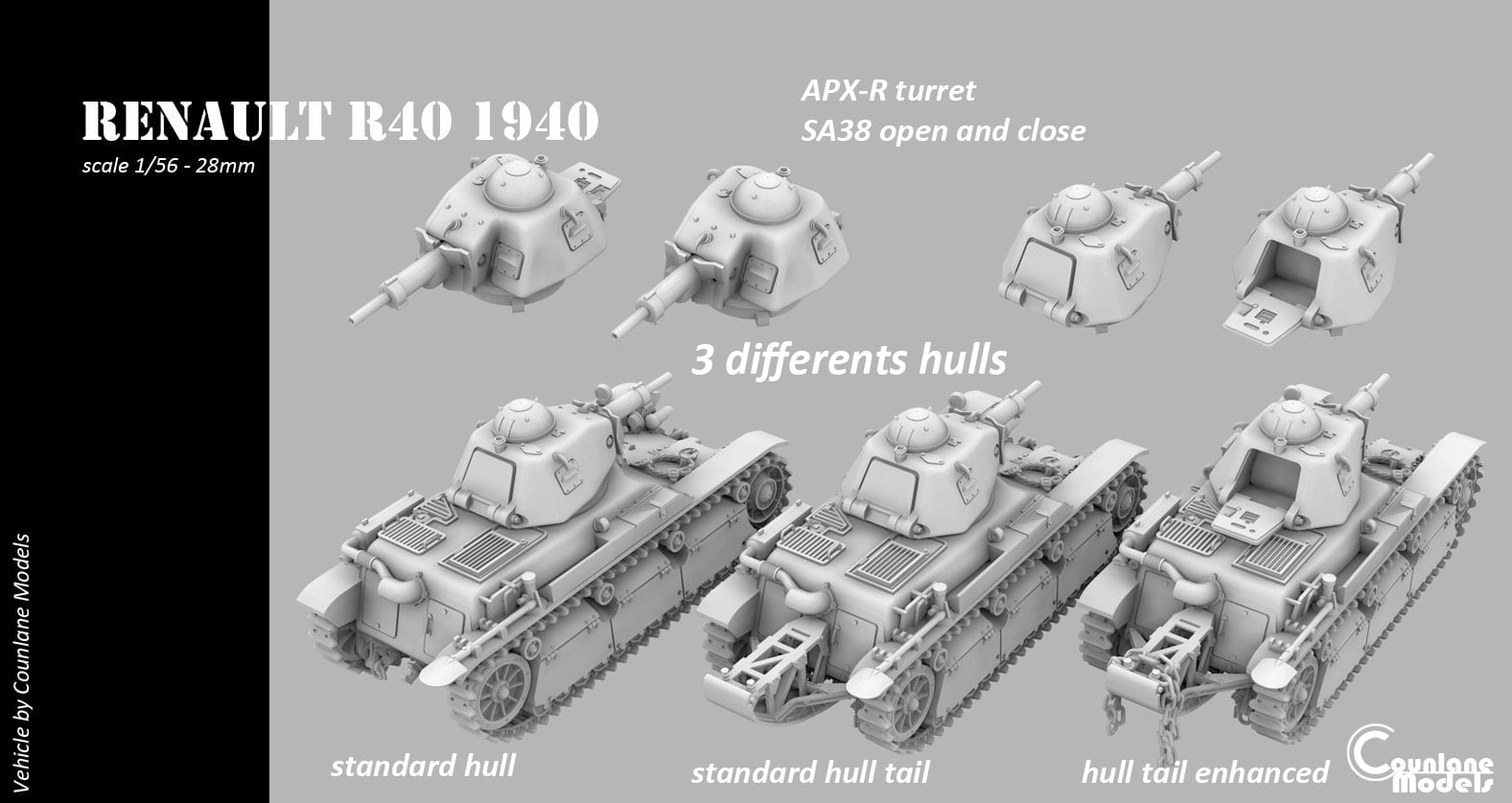 Renault R40 1940 by Counlane Models - Wargaming3D