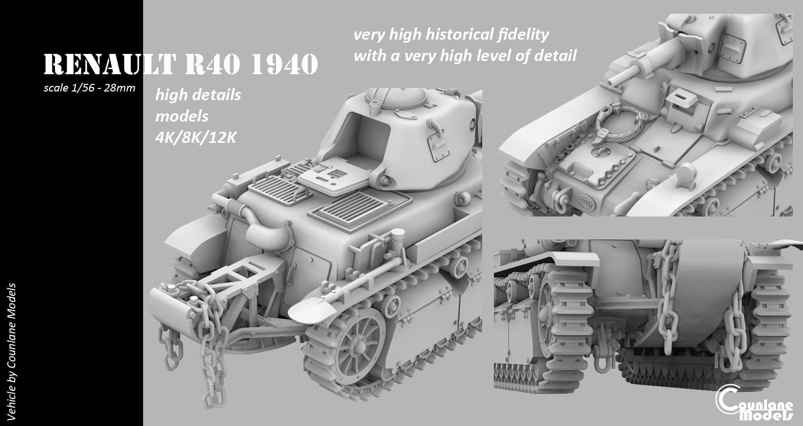 Renault R40 1940 by Counlane Models - Wargaming3D