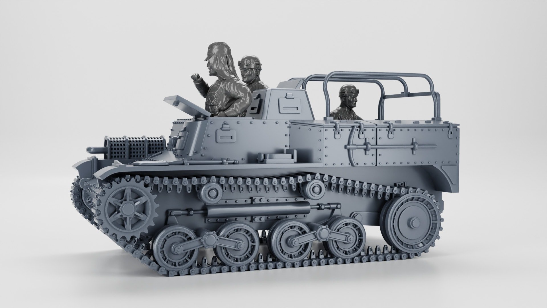Type 98 So-Da Carrier + 2 Tankmen (Japan, WW2) by Wargame3D