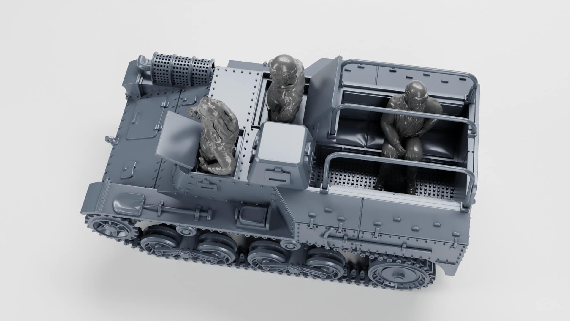 Type 98 So-Da Carrier + 2 Tankmen (Japan, WW2) by Wargame3D
