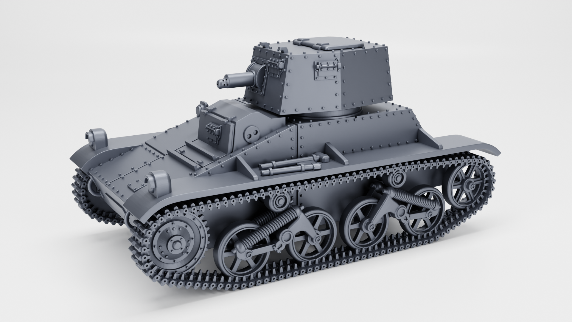 Type 97 Te-Ke Tankette + 2 Tankmen (Japan, WW2) by Wargame3D